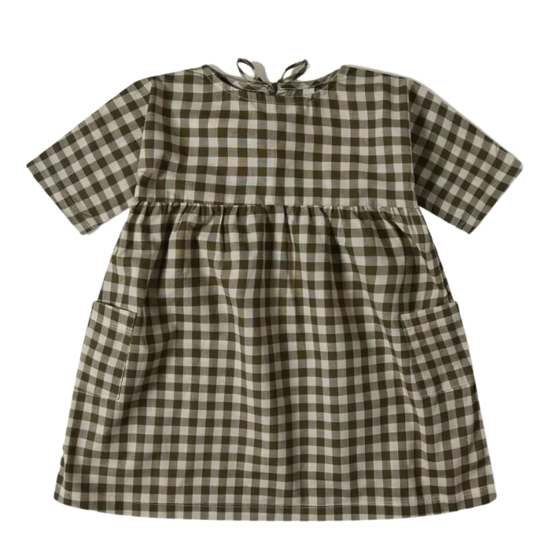 Olive Gingham Bella Dress