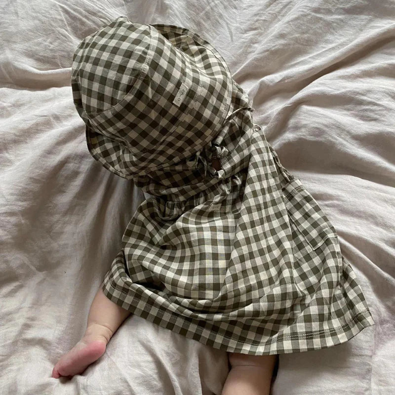 Olive Gingham Bella Dress