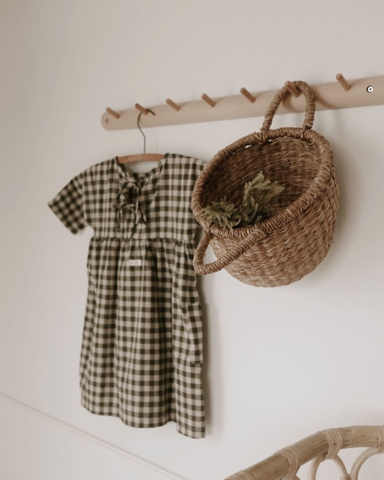 Olive Gingham Bella Dress
