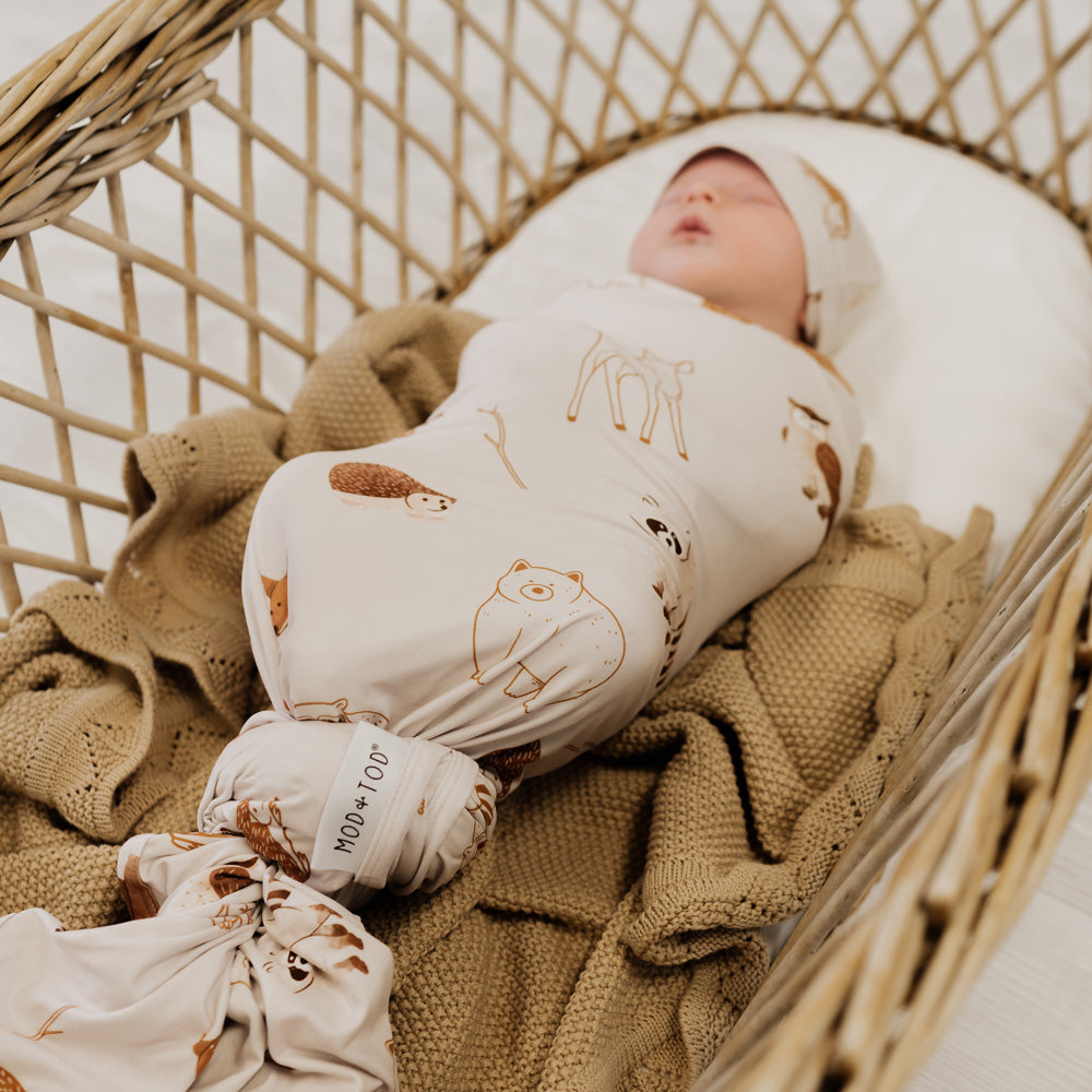 Mod and Tod Stretchy Swaddle & Beanie