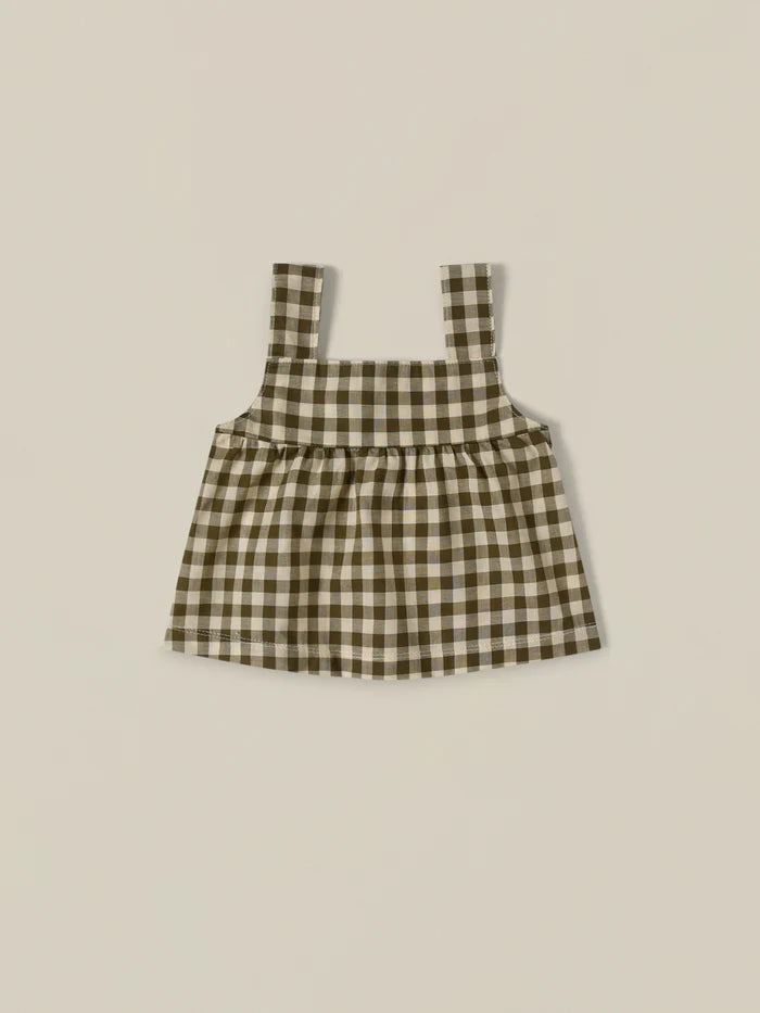 Olive Gingham Dolce Top