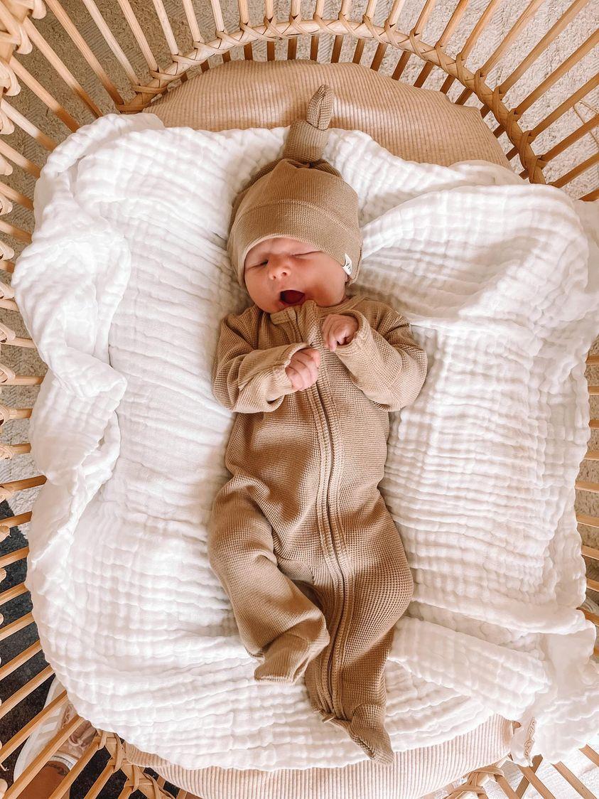 My First Outfit - Footed Overalls & Beanie Set