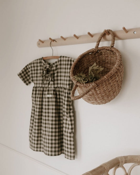 Olive Gingham Bella Dress