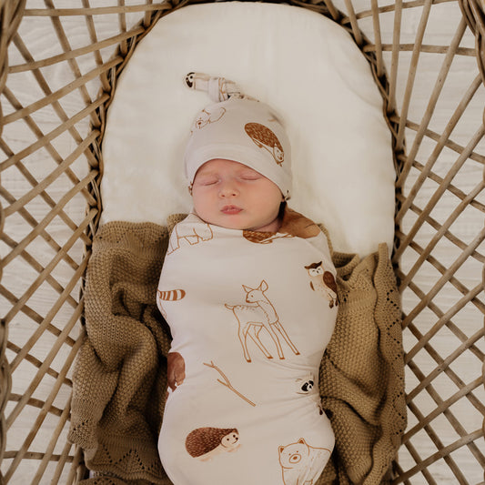 Mod and Tod Stretchy Swaddle & Beanie