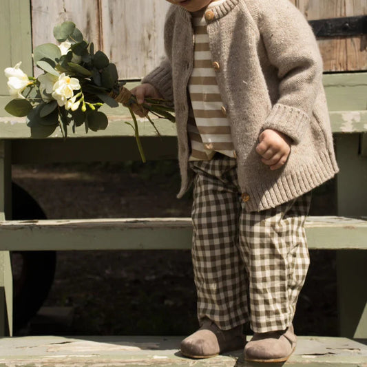 Olive Gingham Fisherman Pants