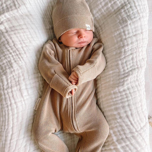 My First Outfit - Footed Overalls & Beanie Set
